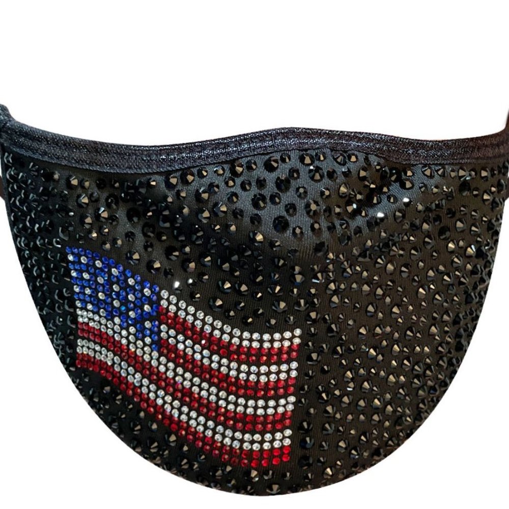 PATRIOTIC RHINESTONE FACE MASKS